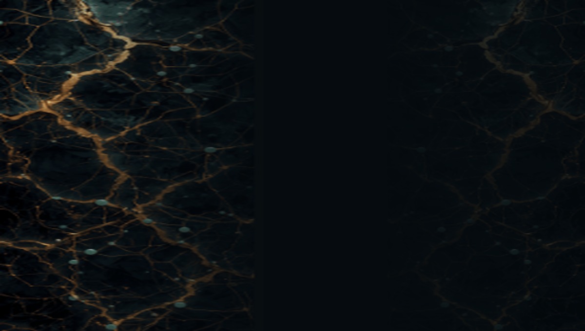 Abstract Canva-generated gold fracture and network texture representing hidden collapse patterns becoming visible.